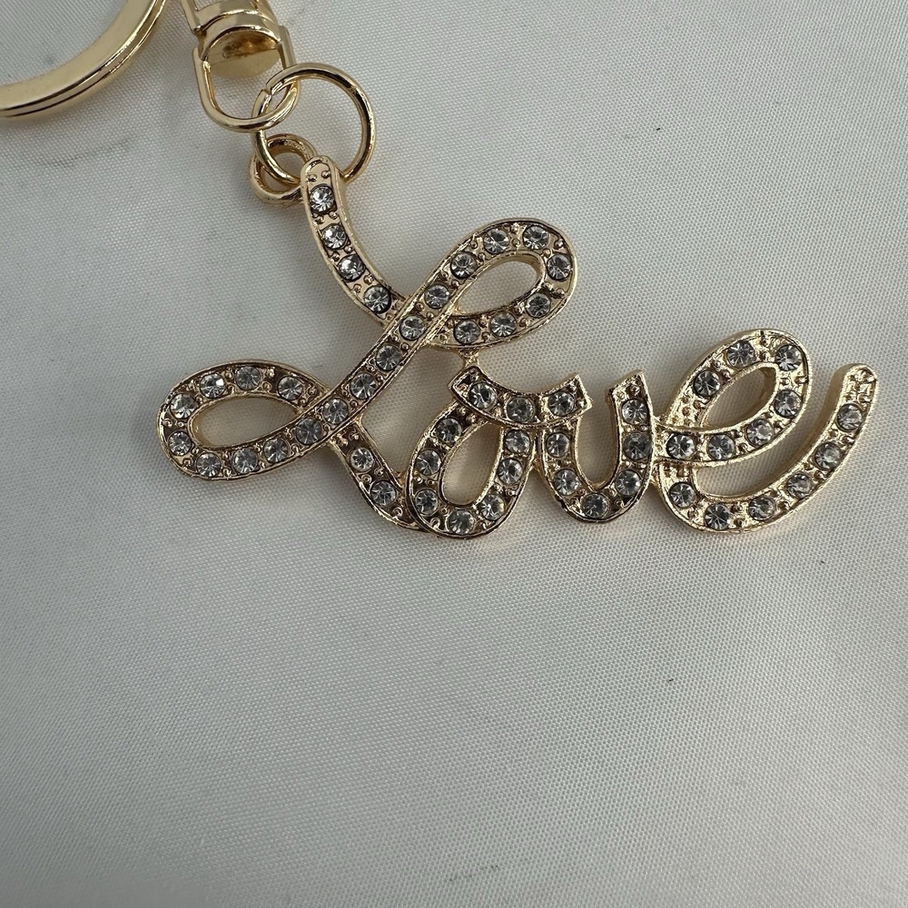 Sparkling Rhinestone Gold Keychain Purse Bling - Picture 2 of 2